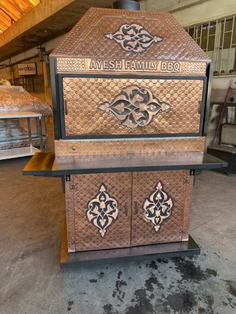 Bakır Barbekü Arabası