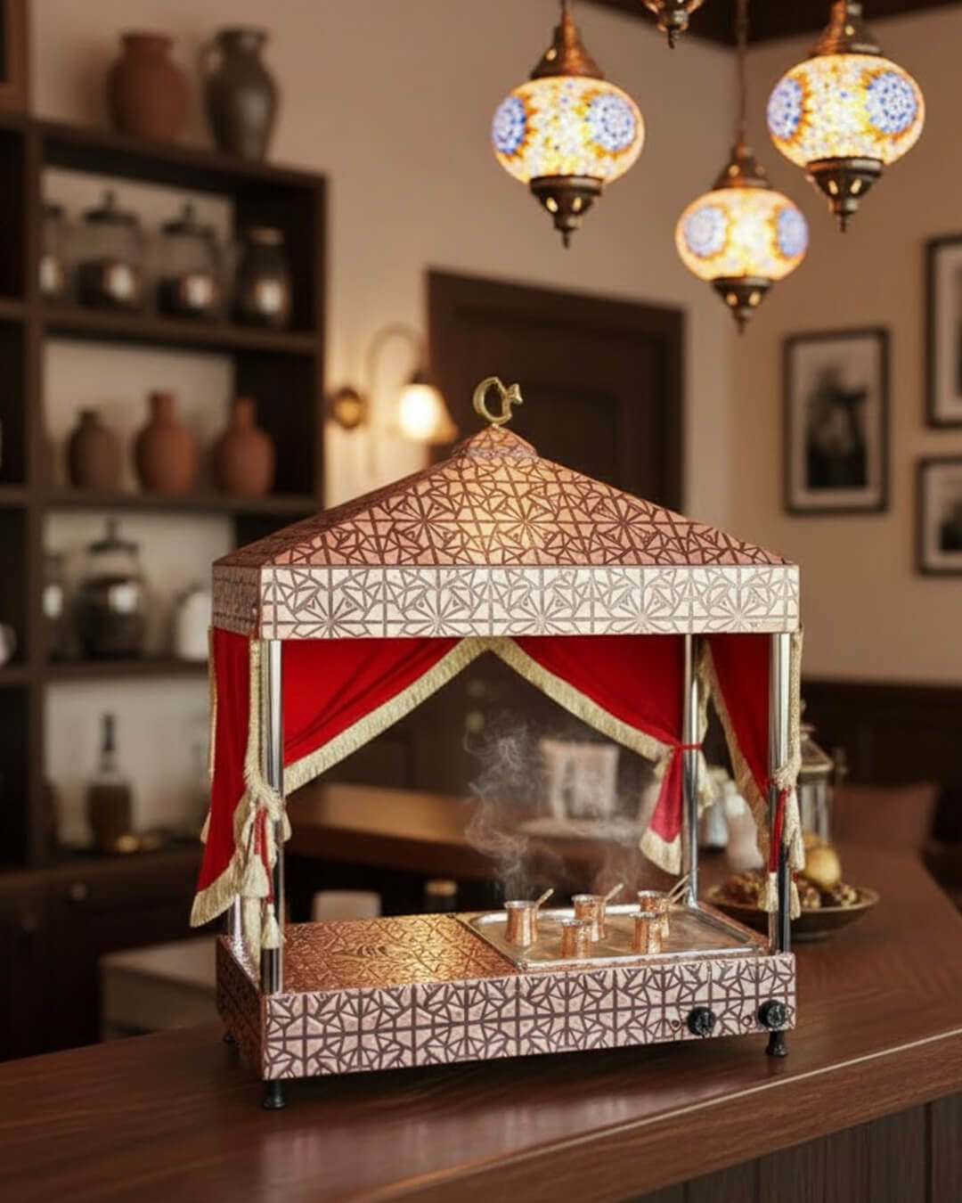 Davlumbazlı Kumda Kahve Makinesi